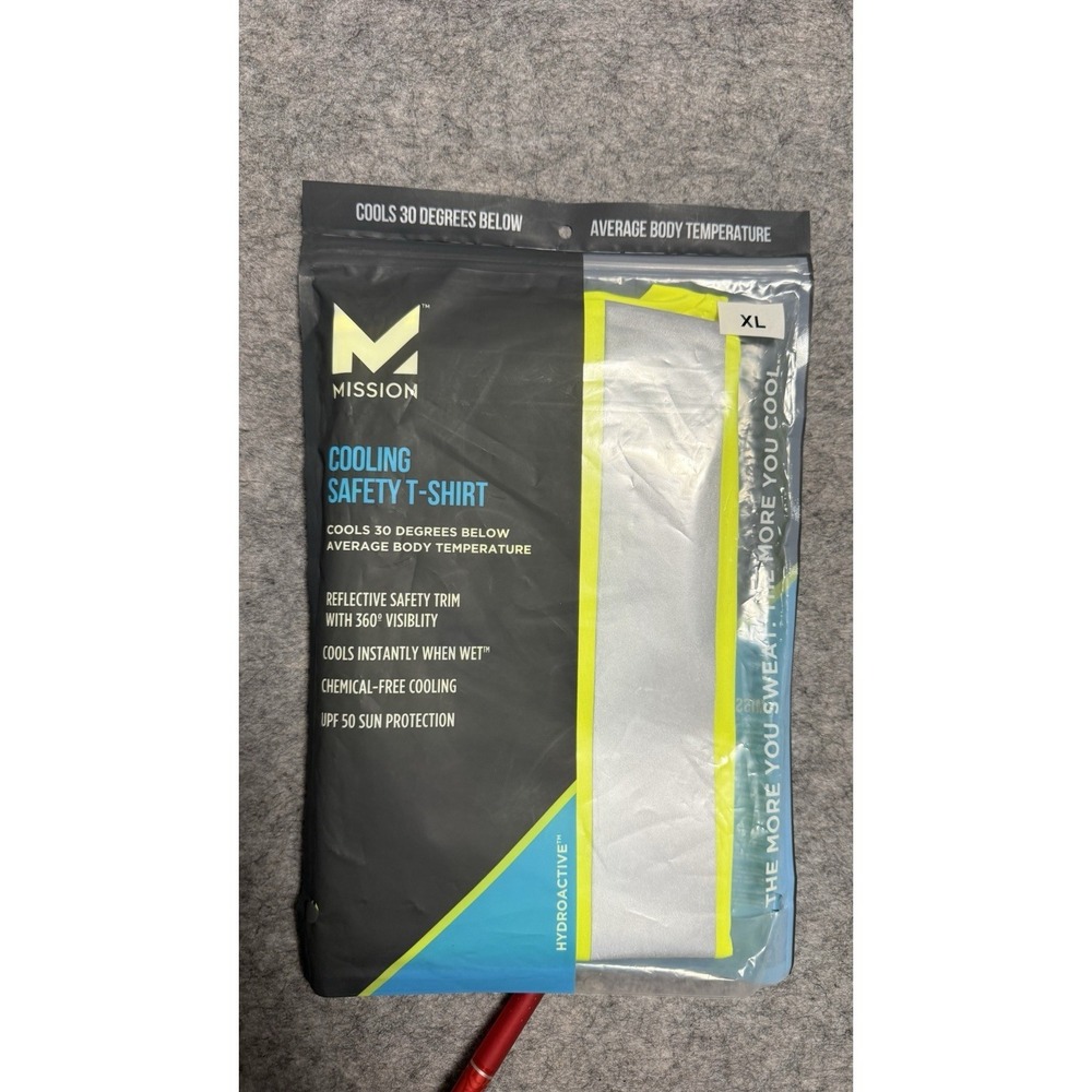 MISSION Men's Cooling Safety System T-Shirt Sz. XL NEW KS3-2022 Reflective COOLS